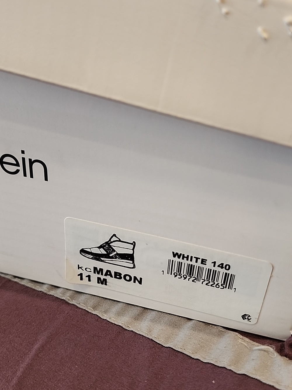 Calvin Klein Mabon Cozy Nylon White And Black Sneakers - Picture 8 of 9